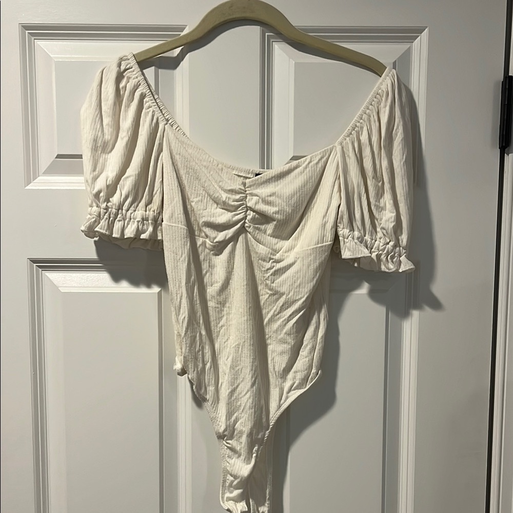 Elegant Cream Off-Shoulder Women's Top
